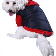 Doggy Dolly W110 Hundejacke Wasserabweisend mit Kapuze, schwarz/rot, Wintermantel / Winterjacke, Größe : S