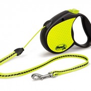 flexi Roll-Leine Neon Reflect S Seil 5 m Neon/schwarz für Hunde bis max. 12 kg