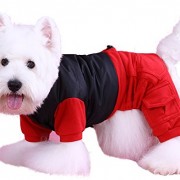 Doggy Dolly W108 Hundekombi mit Kapuze und Wasserabweisender Jacke, schwarz/rot, Größe : XL