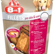 8in1 Fillets Pro Skin&Coat, funktionale Leckerlies für Hunde zur Unterstützung eines glänzenden Fells und gesunder Haut, Größe S, 4er Pack (4 x 80g)