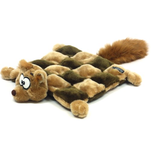 Kyjen Plush Puppies Hundespielzeug Eichhörnchen-Quietschermatte, quadratisch, groß