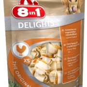 8in1 Delights Kauknochen XS, Hundesnack mit hochwertigem Hähnchenfleisch für Hunde, Größe XS, 21 Stück