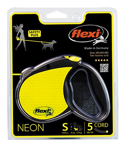 hunde-shop flexi kg 5 hasta. perros Hunde-shop S de Reflect para Neón Seil Roll-Leine - / Neon 12 m Negro