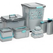 Rotho 5501810496 Aufbewahrungsbox für Tierfutter aus Kunststoff (PP), Schüttbehälter mit Motiv auf Deckel, für circa 1.8 kg Trockenfutter, circa 26.5 x 9.5 x 26 cm (LxBxH), grau/anthrazit